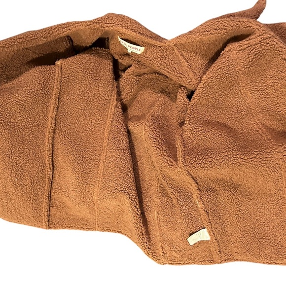 FREE PEOPLE Diogo Faux Fur Sherpa Lined Oversized Coat Size Medium EC - Picture 6 of 9